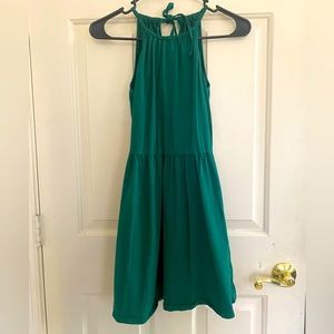 Juniors Emerald green halter top dress size medium